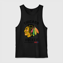 Майка мужская хлопок CHICAGO BLACKHAWKS NHL, цвет: черный