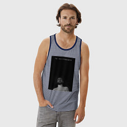 Майка мужская хлопок Ты беспощадна, цвет: синяя тельняшка — фото 2