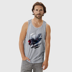 Майка мужская хлопок Кен Канеки, цвет: меланж — фото 2