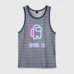 Майка мужская хлопок Among us, цвет: синяя тельняшка