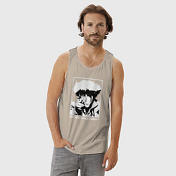 Майка мужская хлопок Увидимся, космический ковбой, цвет: миндальный — фото 2