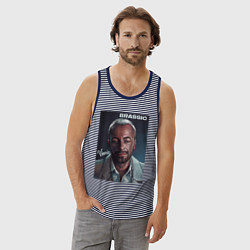 Майка мужская хлопок Голяк Brassic Винни, цвет: синяя тельняшка — фото 2