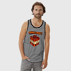 Майка мужская хлопок Minecraft, цвет: черная тельняшка — фото 2