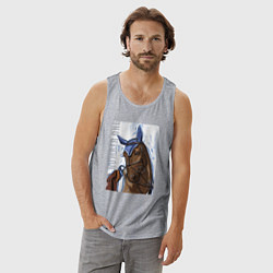 Майка мужская хлопок Number one, цвет: меланж — фото 2