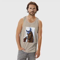 Майка мужская хлопок Number one, цвет: миндальный — фото 2