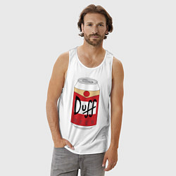 Майка мужская хлопок Duff Beer, цвет: белый — фото 2
