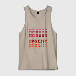 Майка мужская хлопок OG Buda OPG City Strobe Effect, цвет: миндальный