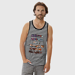 Майка мужская хлопок Rush B CYKA BLYAT, цвет: черная тельняшка — фото 2