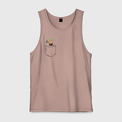 Майка мужская хлопок One piece, цвет: пыльно-розовый