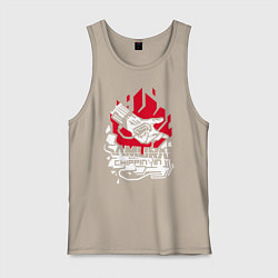 Майка мужская хлопок Cyberpunk 2077 SAMURAI, цвет: миндальный