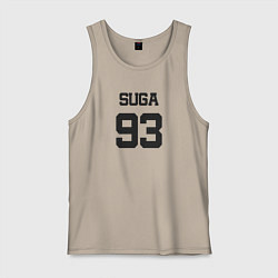 Майка мужская хлопок BTS - Suga 93, цвет: миндальный