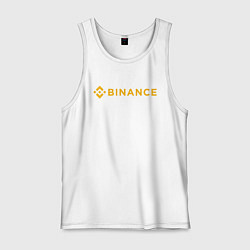 Майка мужская хлопок BINANCE БИНАНС БИРЖА, цвет: белый