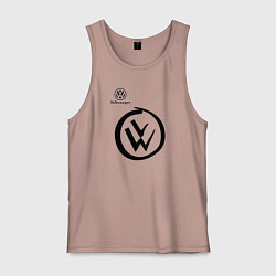 Майка мужская хлопок Volkswagen, цвет: пыльно-розовый
