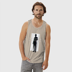 Майка мужская хлопок The right man, цвет: миндальный — фото 2