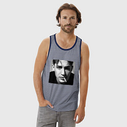 Майка мужская хлопок ТОМ ХАРДИ, цвет: синяя тельняшка — фото 2