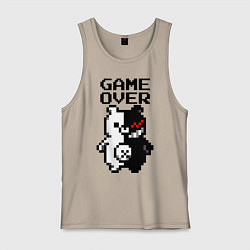Майка мужская хлопок MONOKUMA GAME OVER, цвет: миндальный