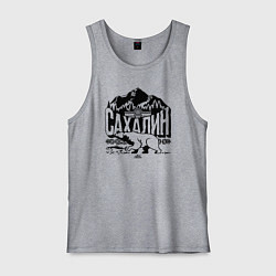 Майка мужская хлопок Остров Сахалин, цвет: меланж