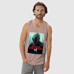 Майка мужская хлопок Слезы в дожде Blade Runner, цвет: пыльно-розовый — фото 2