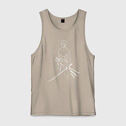 Мужская майка Лайн Арт Зоро из One Piece