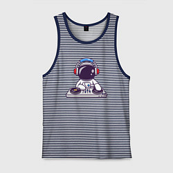 Майка мужская хлопок ДИДЖЕЙ DJ Z, цвет: синяя тельняшка