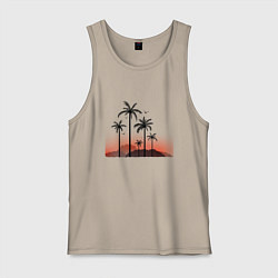 Майка мужская хлопок Palm tree, цвет: миндальный