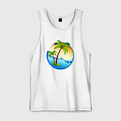 Майка мужская хлопок Palm beach, цвет: белый