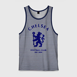 Майка мужская хлопок Chelsea Est. 1905, цвет: синяя тельняшка