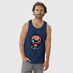 Майка мужская хлопок Pixel isaac, цвет: тёмно-синий — фото 2