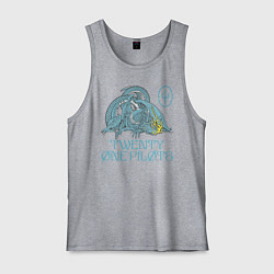 Майка мужская хлопок Twenty one pilots SaI Дракон, цвет: меланж