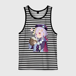 Майка мужская хлопок Ци Ци Кокосовое молоко, цвет: черная тельняшка