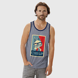 Майка мужская хлопок Crisp, цвет: синяя тельняшка — фото 2