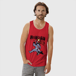 Майка мужская хлопок Стальные алхимики Элрик собака, цвет: красный — фото 2