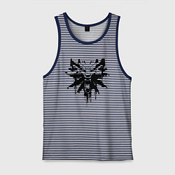 Майка мужская хлопок The Witcher подтеки лого, цвет: синяя тельняшка