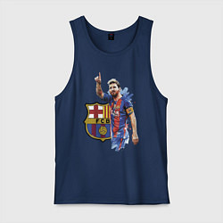 Майка мужская хлопок Lionel Messi Barcelona Argentina!, цвет: тёмно-синий