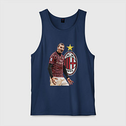 Майка мужская хлопок Zlatan Ibrahimovic Milan Italy, цвет: тёмно-синий