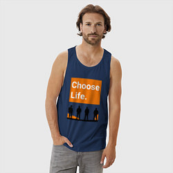 Майка мужская хлопок Choose Life, цвет: тёмно-синий — фото 2