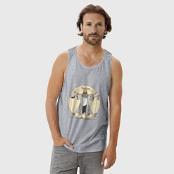 Майка мужская хлопок DUDEISM Большой Лебовский, цвет: меланж — фото 2