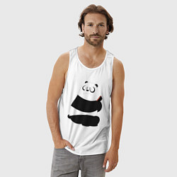 Майка мужская хлопок Возмущенная панда, цвет: белый — фото 2