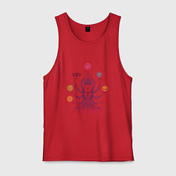 Майка мужская хлопок Медитация, цвет: красный