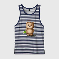 Майка мужская хлопок Медведь, цвет: синяя тельняшка