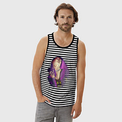 Майка мужская хлопок Сьюзи Dead by Daylight, цвет: черная тельняшка — фото 2