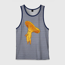 Майка мужская хлопок Лисичка, цвет: синяя тельняшка