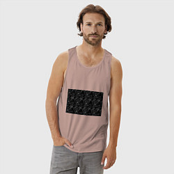 Майка мужская хлопок Черно-белый геометрический, цвет: пыльно-розовый — фото 2