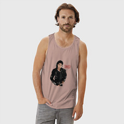 Майка мужская хлопок BAD Майкл Джексон, цвет: пыльно-розовый — фото 2