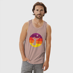 Майка мужская хлопок Мой волейбол, цвет: пыльно-розовый — фото 2