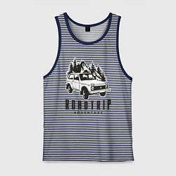 Майка мужская хлопок Niva roadtrip, цвет: синяя тельняшка