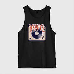 Майка мужская хлопок Винил Vinyl DJ, цвет: черный