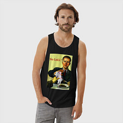 Майка мужская хлопок No loli, цвет: черный — фото 2