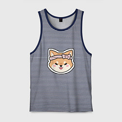 Майка мужская хлопок Тарумару, цвет: синяя тельняшка