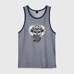 Майка мужская хлопок Пожарный, цвет: синяя тельняшка